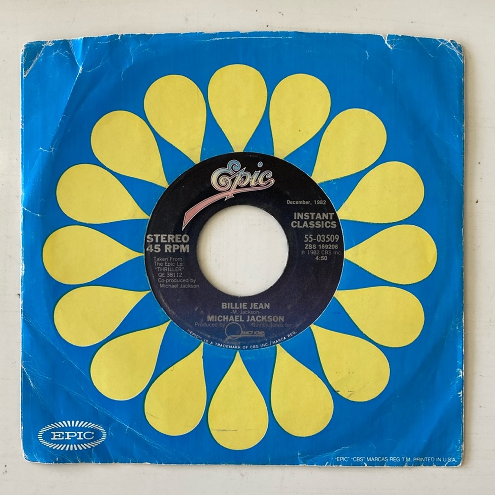 Michael Jackson Billie Jean 45 RPM Record - 1982